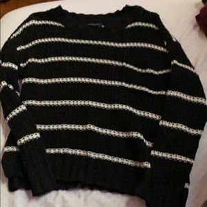 black and white striped american eagle sweater